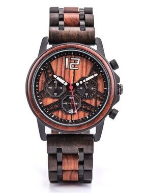AVANTWOOD Men’s Chronograph Wood and Steel Watch